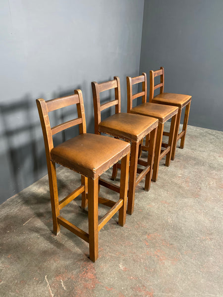 Set Of 4 Oak Clerk Chairs By Withy Groves Stores Of Manchester c1910