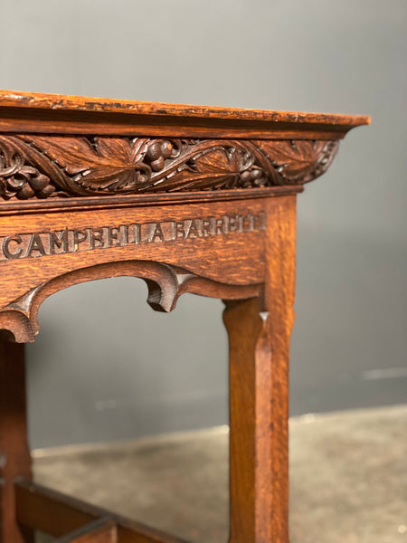 Victorian Carved Oak Church Altar Table