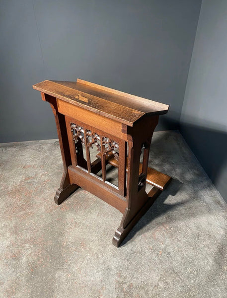 19th Century Gothic Oak Church Lectern Prayer Kneeling Stand