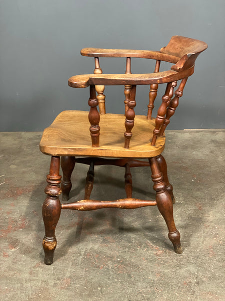 Victorian Elm Smokers Bow Arm Chair