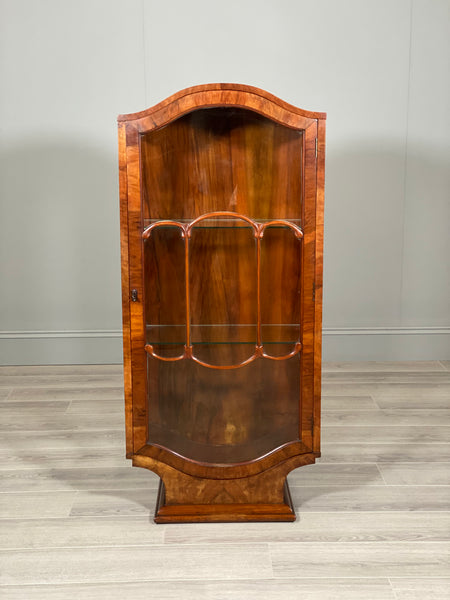Art Deco Walnut Display Cabinet
