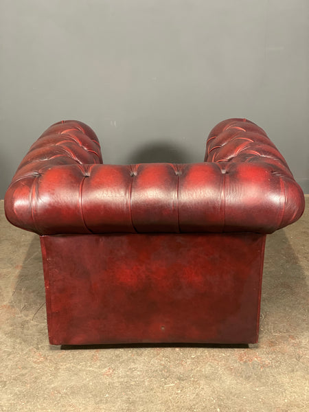 Vintage Chesterfield Club Chair In Oxblood