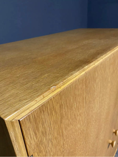 Small Mid Century Meredew Light Oak Gentleman’s Wardrobe