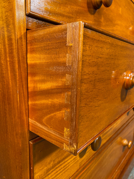 Large 20th Century Figured Mahogany Chest Of Drawers