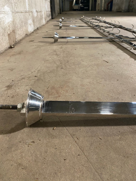 16ft Stainless Steel Butchers Shop Display Rack Ceiling Mounted