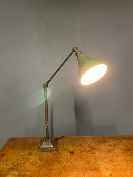 Large Antique Dugdill Industrial Angle poise Desk Lamp c1930