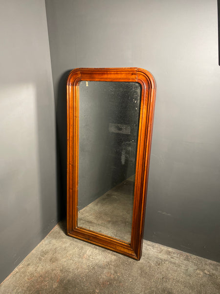 Large Victorian Mahogany Mirror With Distressed Mercury Plate