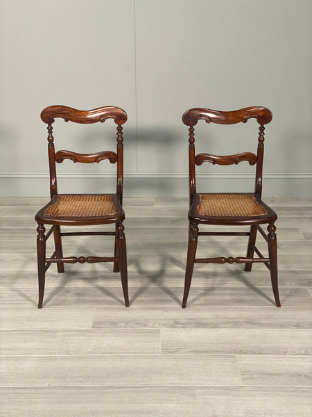 A Pair Of 19th Century Faux Rosewood Side Chairs