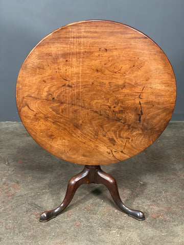 Georgian Mahogany One Piece Tilt Top Tripod Table