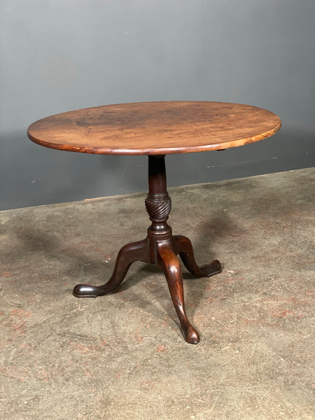 Georgian Mahogany One Piece Tilt Top Tripod Table