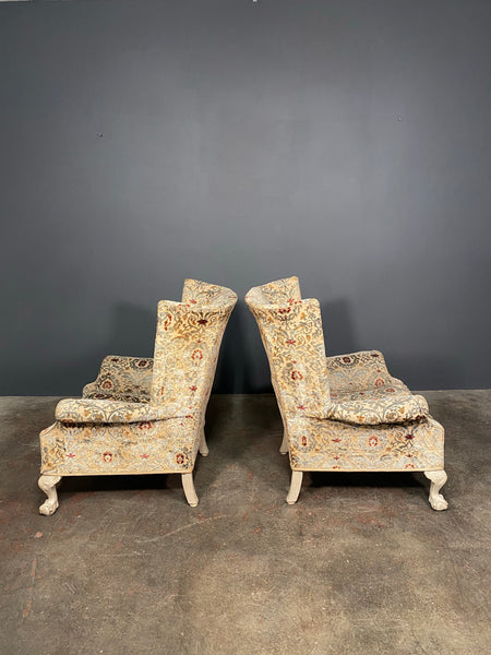 A Pair Of 20th Century Antique Floral Armchairs By Beresford And Hicks
