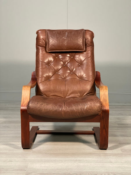 Mid 20th Century Danish Leather Armchair