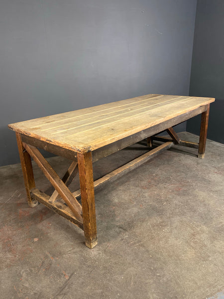Large Victorian Pine Mill Table c1890