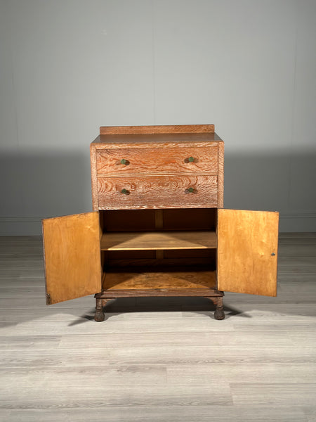 Limed Oak Art Deco Cabinet