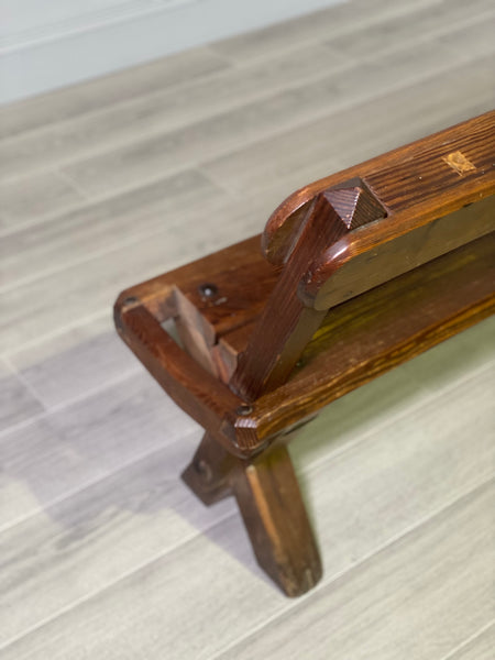 19th Century Pitch Pine Tram Bench