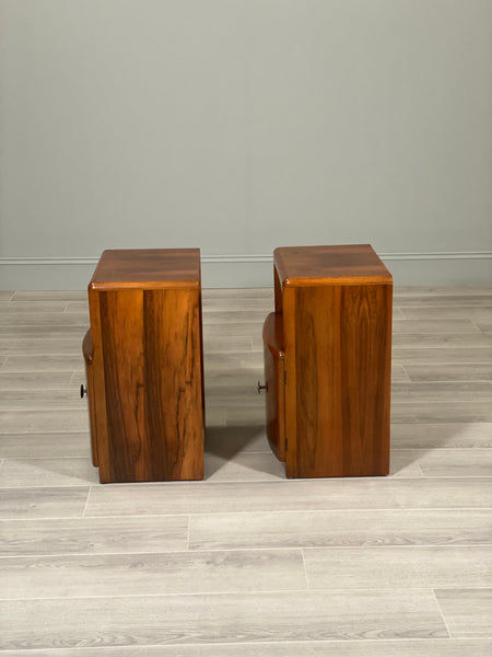 Pair of Art Deco Walnut Bedside Cabinets