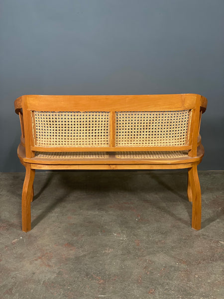 Mid Century Elm Bergere Bench