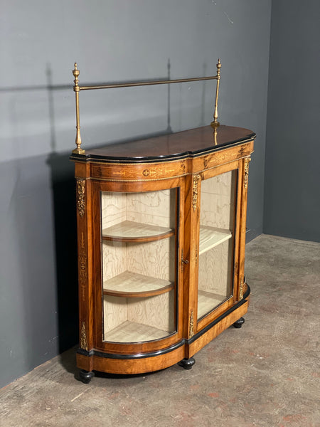 Victorian Walnut Bow Fronted Credenza