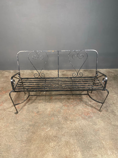 Mid 20th Century Wrought Iron Garden Bench