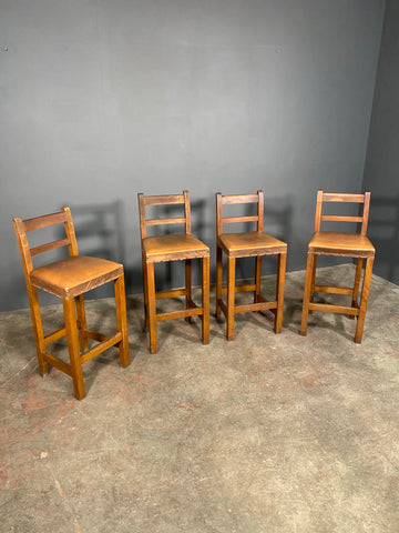Set Of 4 Oak Clerk Chairs By Withy Groves Stores Of Manchester c1910