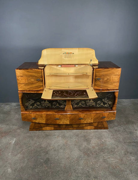 Mid 20th Century Art Deco Walnut Cocktail Cabinet