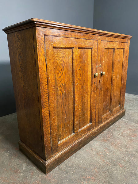 Large Antique Early 20th Century Oak School Cupboard