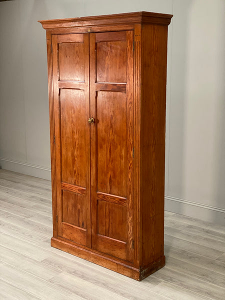 Large Pitch Pine School Cupboard By R Denham & Co