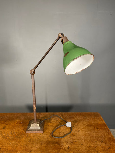 Large Antique Dugdill Industrial Angle poise Desk Lamp c1930
