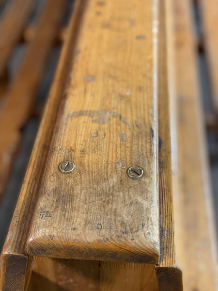 Mid 20th Century Back to Back Pine Bench
