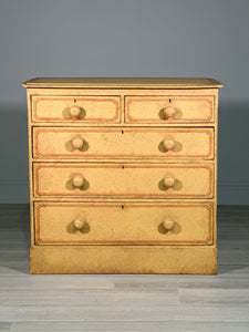 19th Century Pine Chest Of Drawers In Original Paint