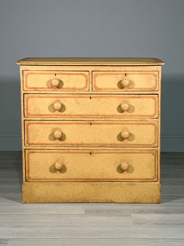 19th Century Pine Chest Of Drawers In Original Paint