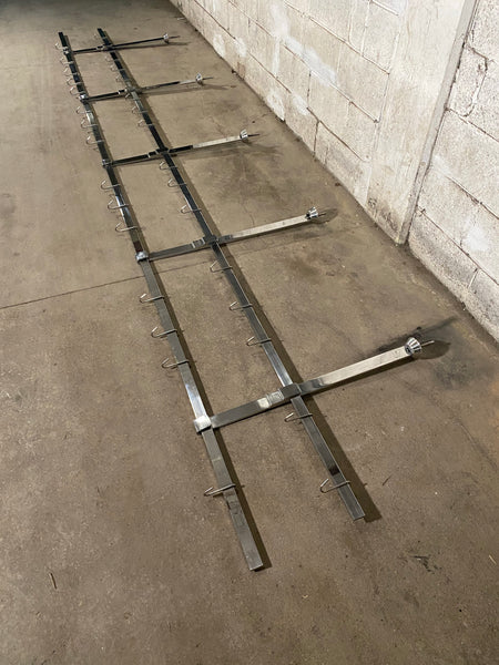 16ft Stainless Steel Butchers Shop Display Rack Ceiling Mounted