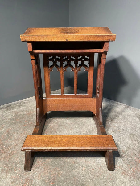19th Century Gothic Oak Church Lectern Prayer Kneeling Stand