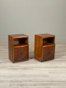 Pair of Art Deco Walnut Bedside Cabinets