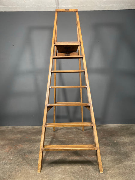 Mid 20th Century Set Of Large Pine Step Ladders By G C Dewey Of Stoke