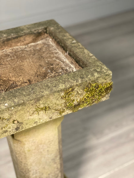 Antique Weathered York Stone Bird Bath