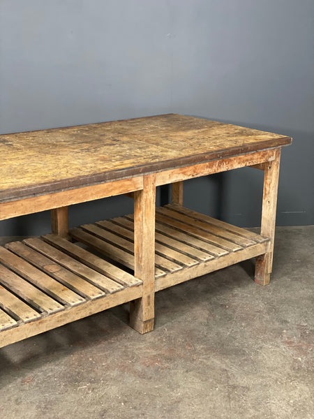 Early 20th Century Pine Industrial Kitchen Island