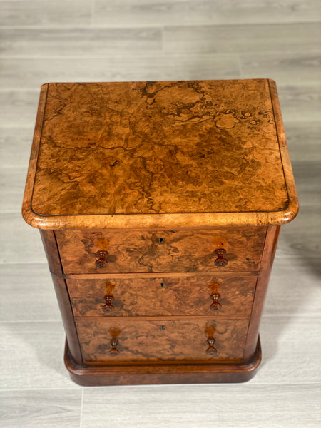 19th Century Burr Walnut Bedside Cabinets