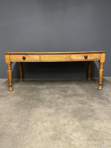 Large Antique 19th Century Pine Library Table