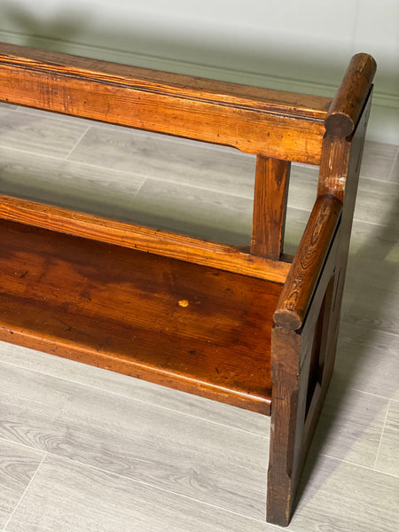 Antique Pitch Pine Church Pew