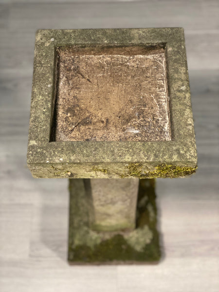 Antique Weathered York Stone Bird Bath