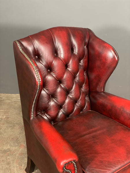 A Petite Chesterfield Wing Back Armchair