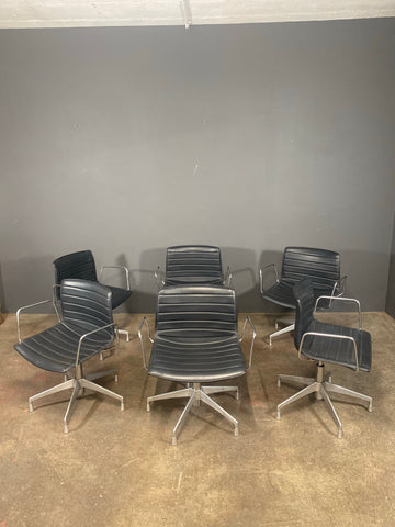 A Set Of 6 Stylish Italian Office Chairs by Arper