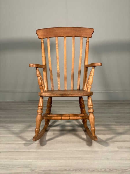 Large Antique Oak Rocking Chair