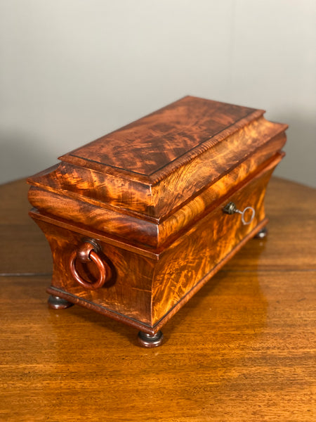 A Georgian Mahogany Tea Caddy By George Simpson Of London