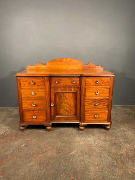 Antique Victorian Figured Mahogany Country Sideboard
