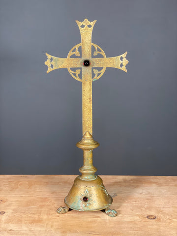 19th Century Brass Church Altar Cross