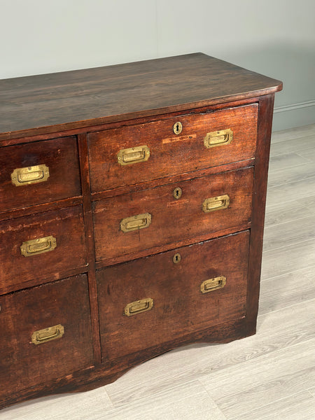 19th Century Oak Bank Of Drawers