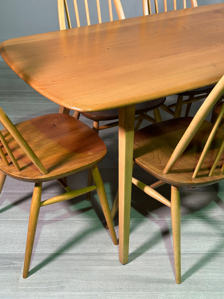 Vintage Ercol Dining Table And Six Chairs