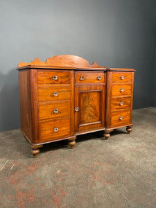 Antique Victorian Figured Mahogany Country Sideboard